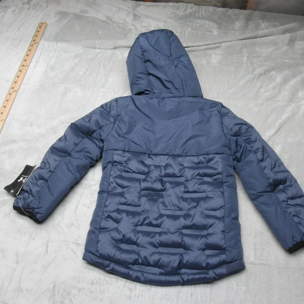 Under Armour Jacket Youth 4 Blue Hooded Insulated Light Pack Winter‎ Puffer NEW